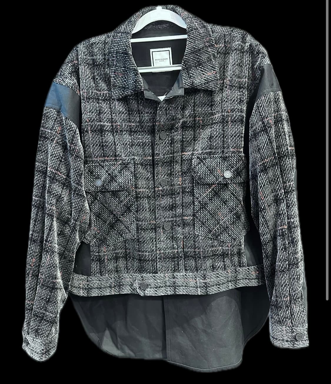 우영미 믹스 코튼 백슬릿 자켓 상품이미지1