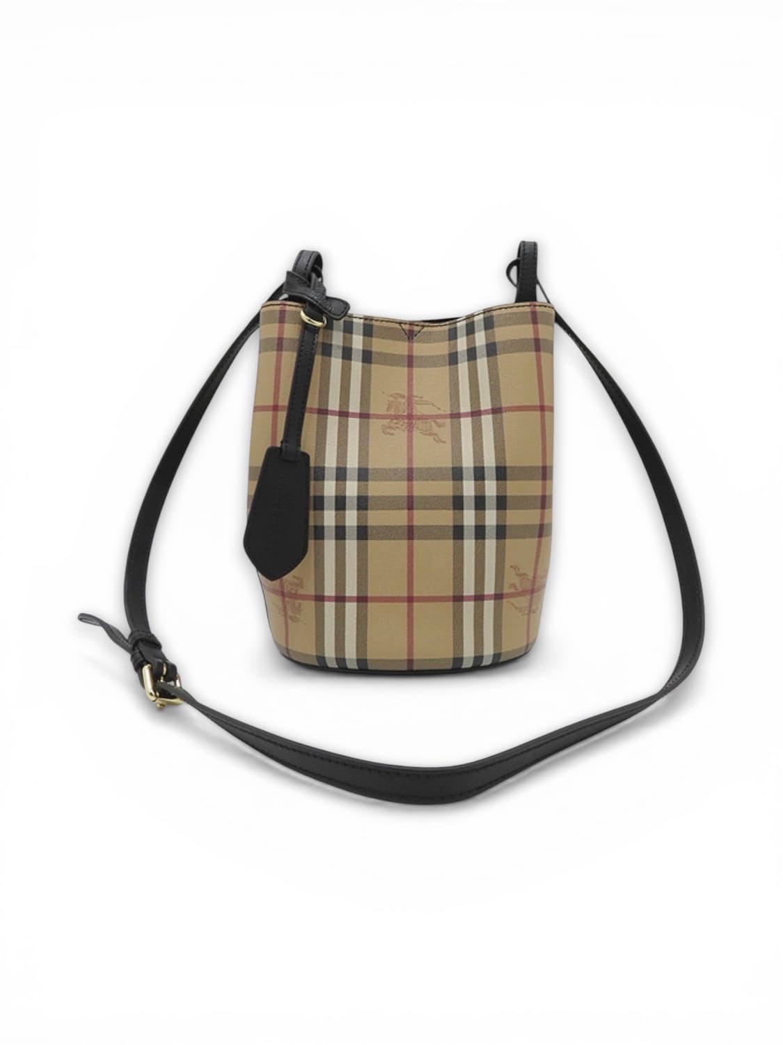 버버리 헤이마켓 체크 스몰 론 버킷백 상품이미지1