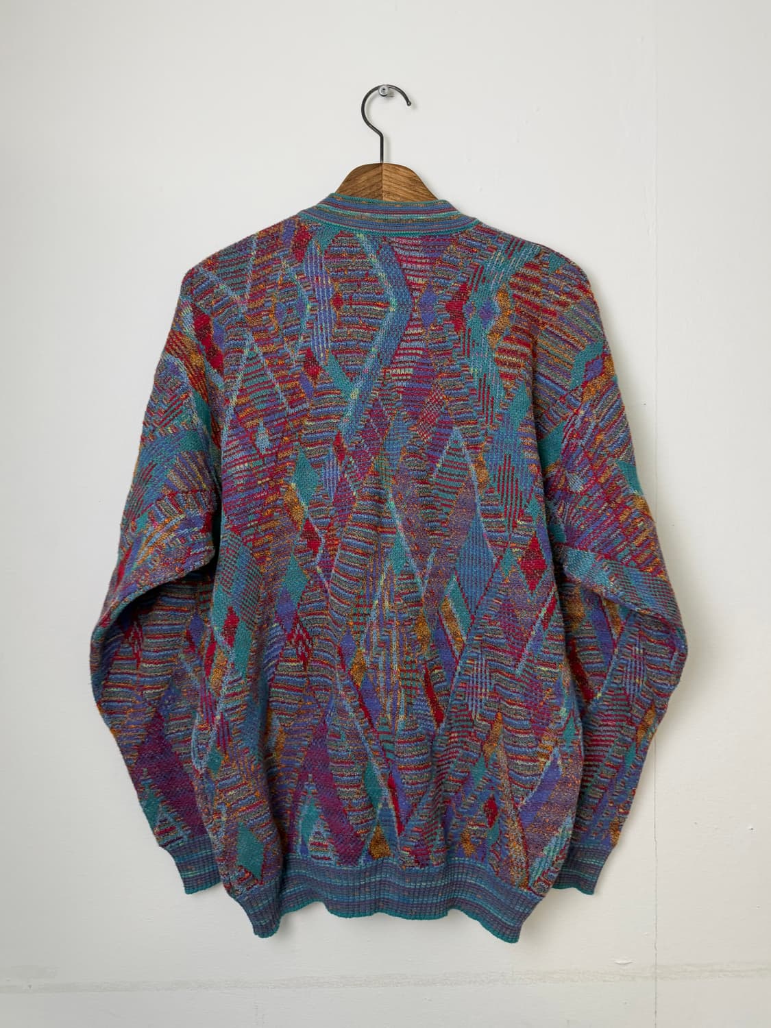 90s MADE IN ITALY 아가일 가디건  상품이미지4