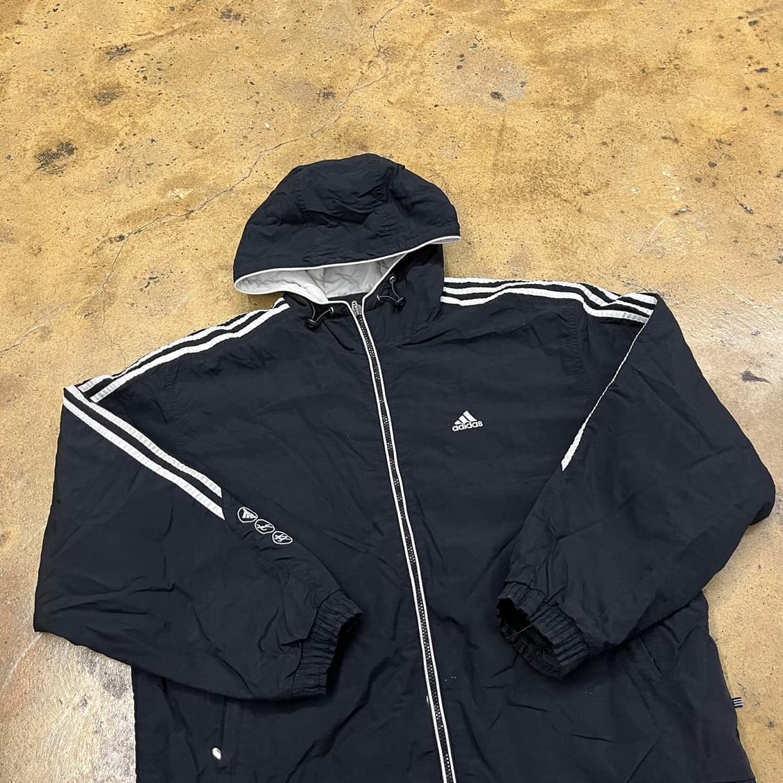 [정품/105] 아디다스 올드스쿨 블랙 나일론 후드 점퍼 b18 상품이미지1