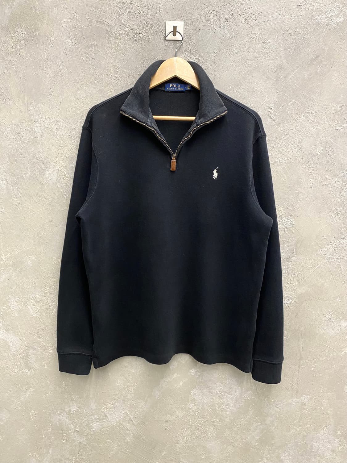 [M] Polo 폴로 랄프로렌 블랙 하프집업 코튼 니트 상품이미지1