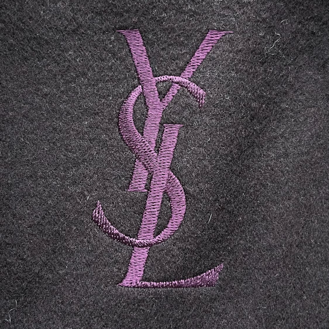 이브 생 로랑 미니멀 와인색 퍼 울 자켓 상품이미지8