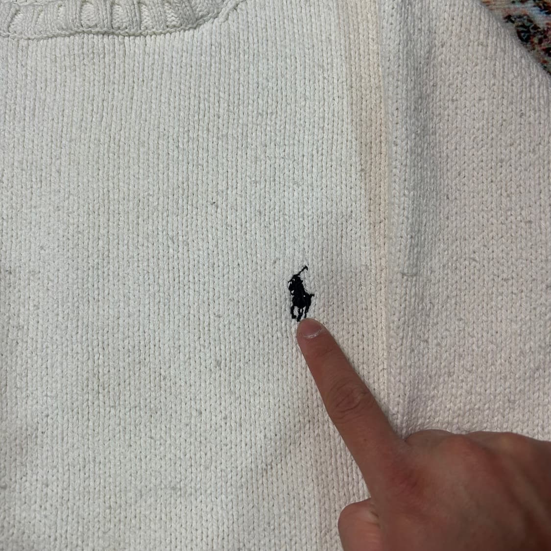 [L] 폴로 랄프로렌 포니 자수로고 니트 화이트 상품이미지2