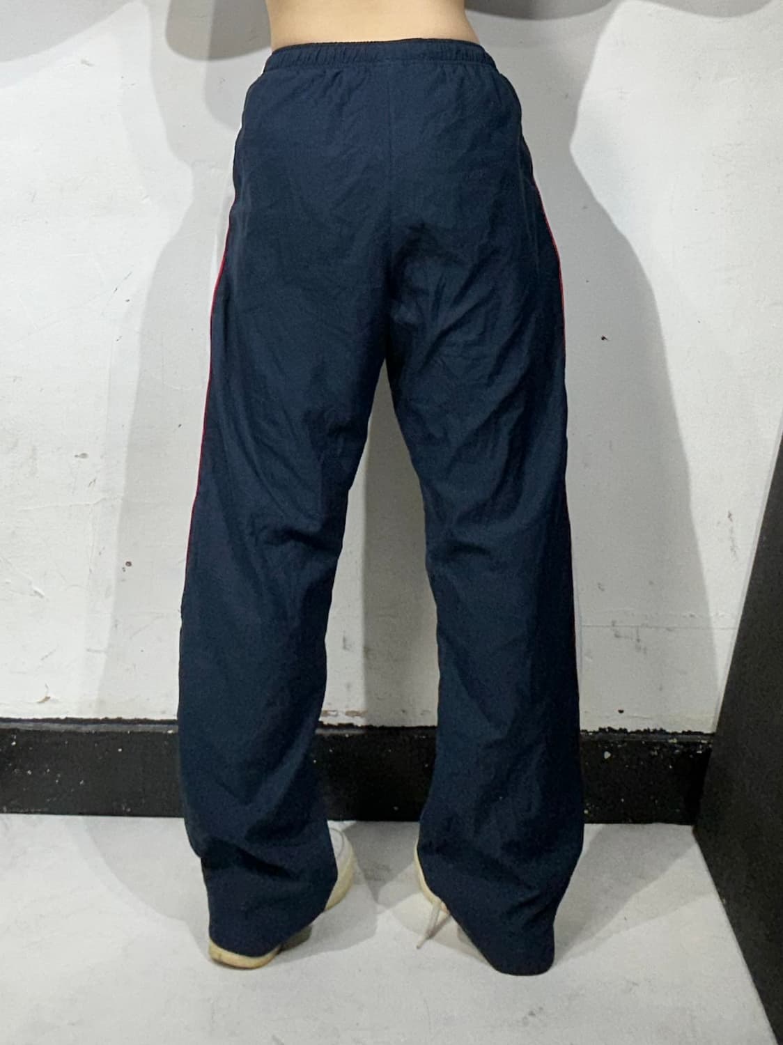 나이키 네이비 화이트 사이드 라인 와이드 트레이닝 팬츠 추리닝 바지 M 상품이미지3