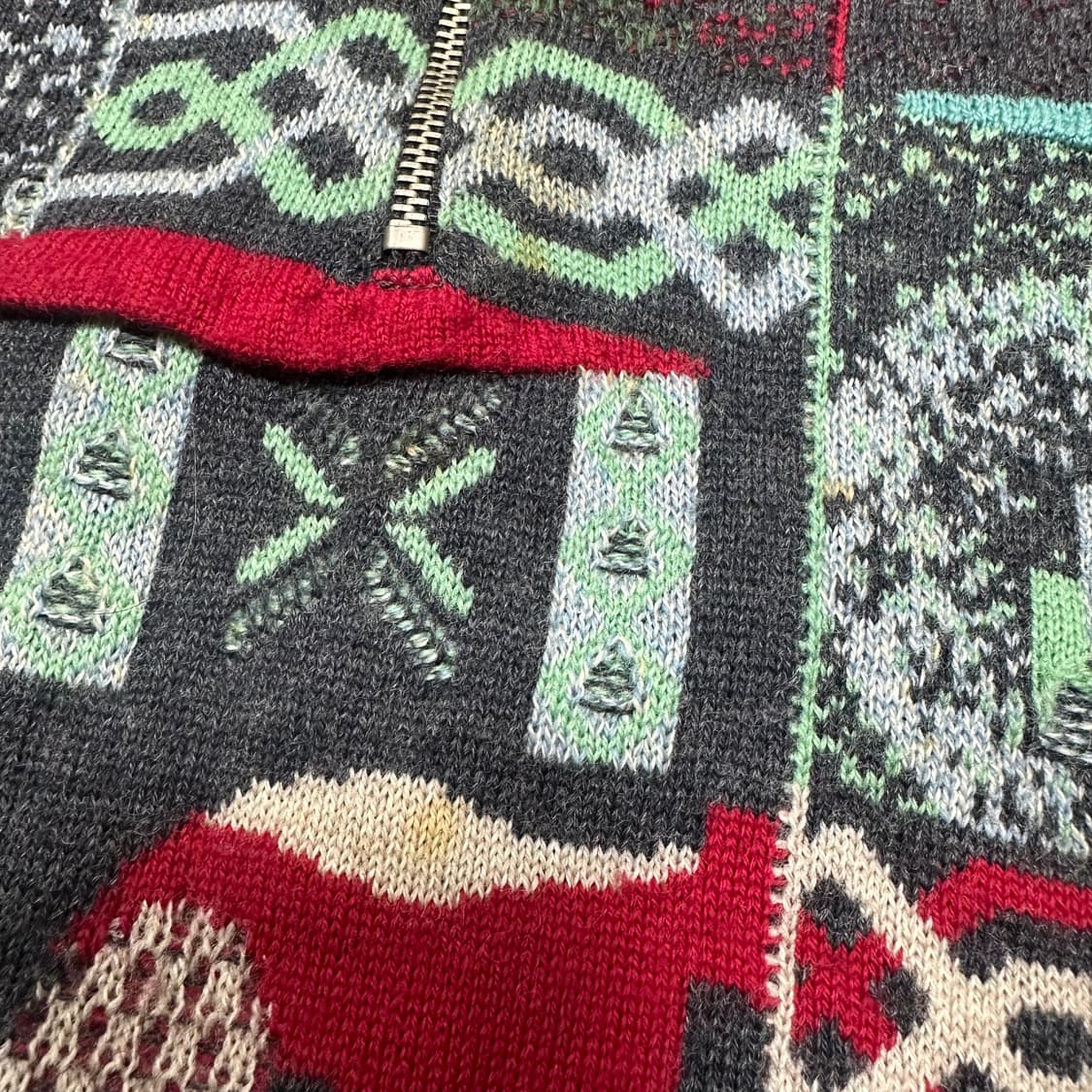 ✨ (바배) 게쿠 울100 반집업 니트  상품이미지5