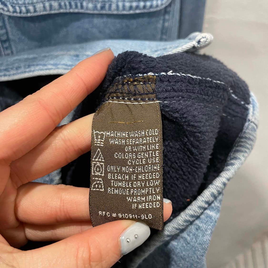 USA VINTAGE 데님 셔츠 자켓 쉐르파 안감 투포켓 디테일 중청 상품이미지7