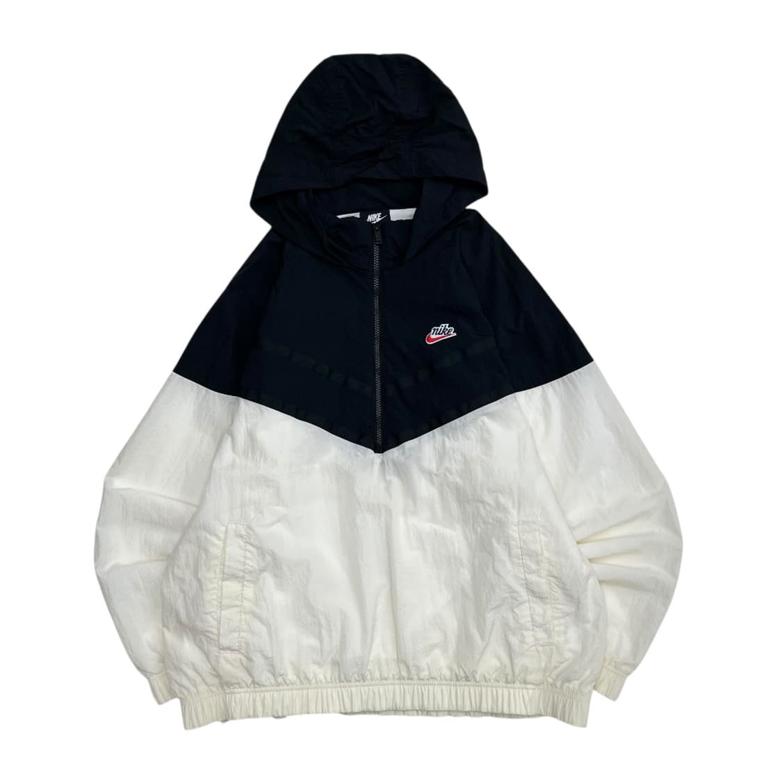 나이키 블랙배색 화이트 후드 바람막이 XL 상품이미지2