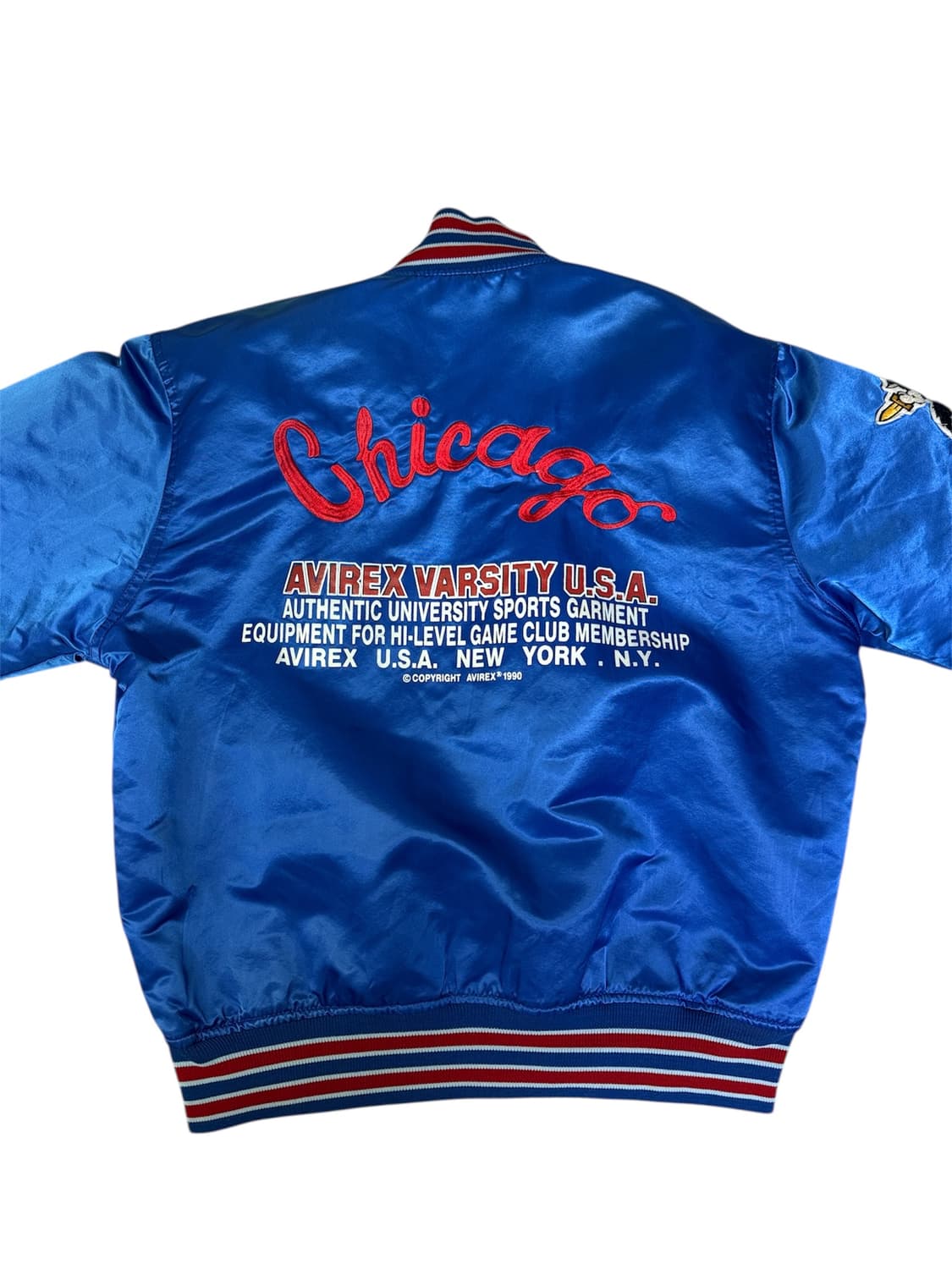 빈티지 90s 아비렉스 AVIREX USA 사틴 바시티 자켓 L 상품이미지7