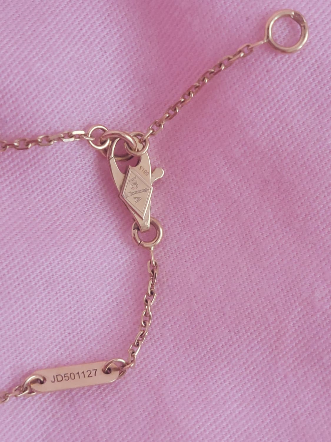 정품)급처상태좋음!반클리프&아펠 18k로즈골드 루비 프리볼미니펜던트목걸이 상품이미지6