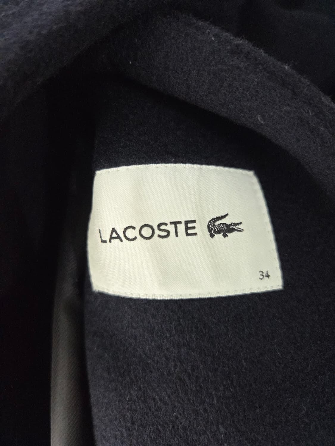 라코스테(LACOSTE) 모(울) 90% 배색 카라 코트 상품이미지7