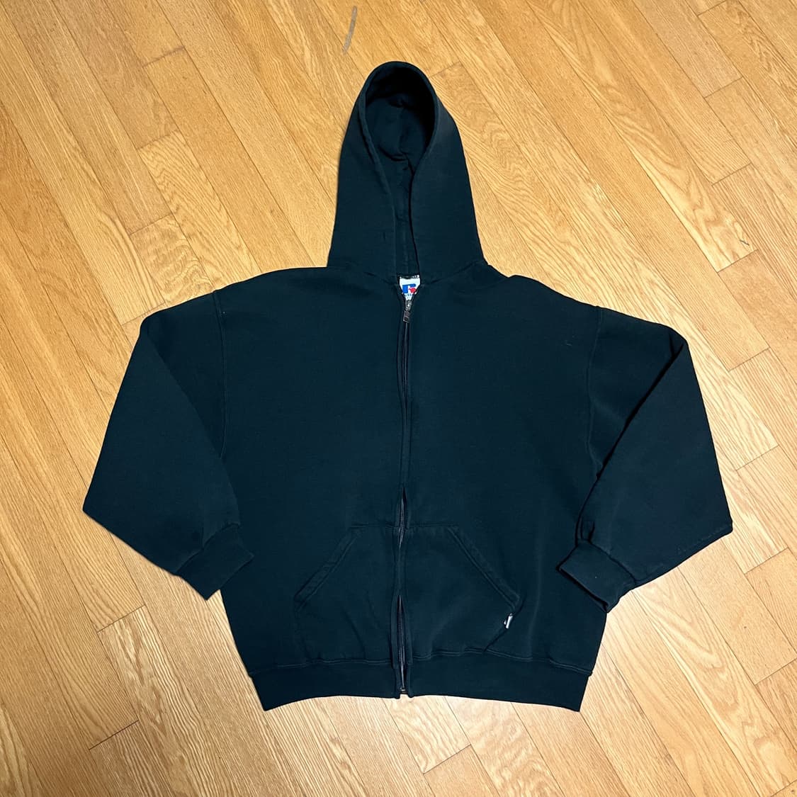 [L] 90s 빈티지 러셀 후드집업 블랙 상품이미지2