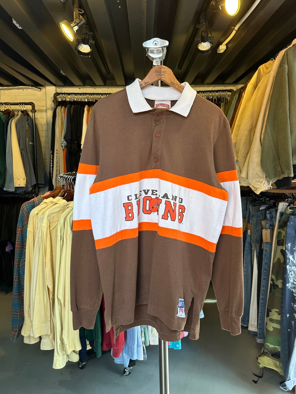 90s NFL 클리블랜드 브라운스 럭비 셔츠 made in usa 상품이미지1