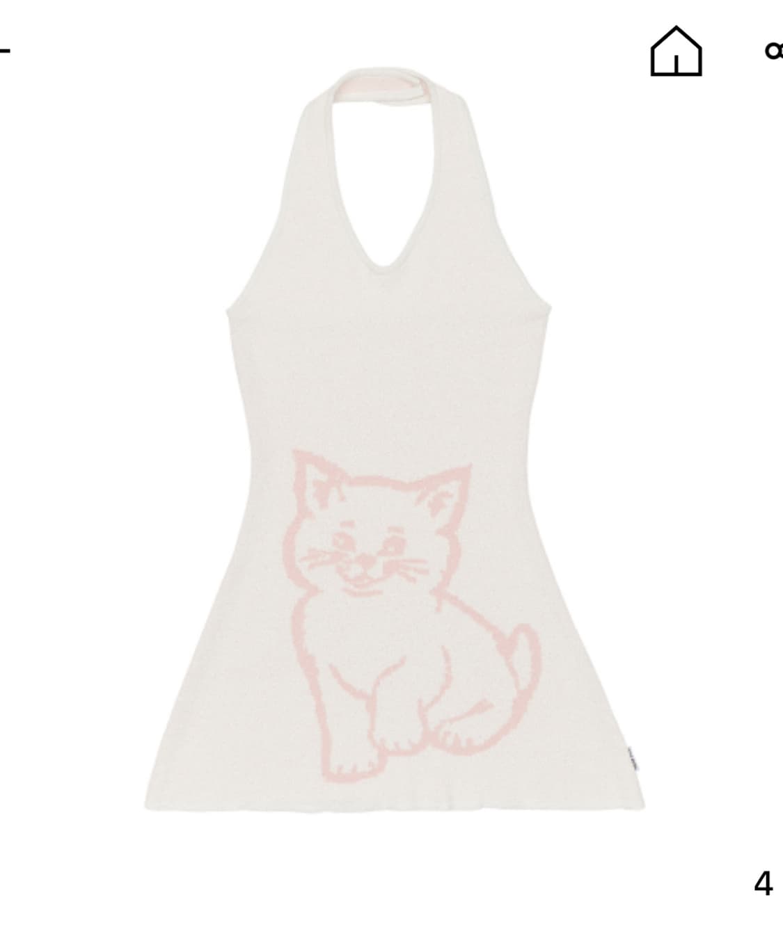 스컬프터 knit cat halter dress white/pink 상품이미지1