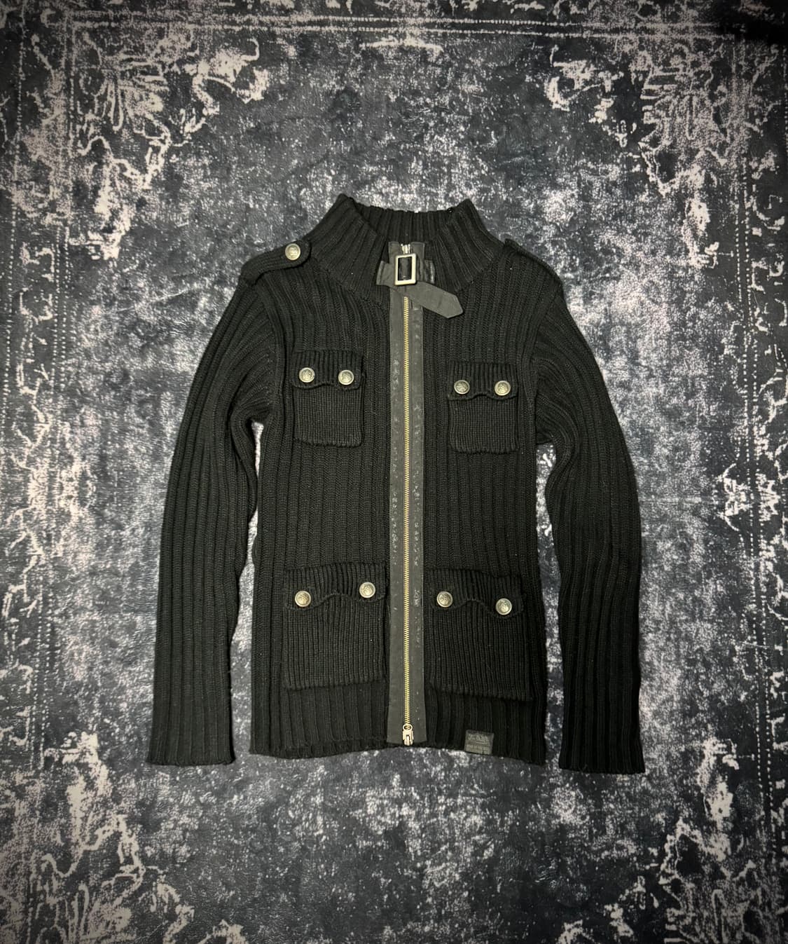 00s Style Black Knitwear Zip-up 상품이미지1