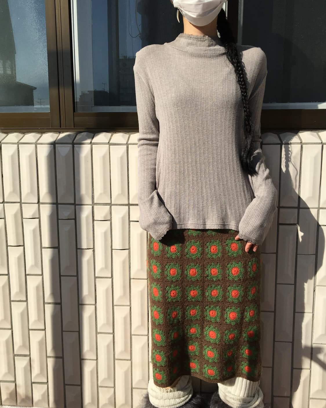 lace trimming ribbed sleeve 상품이미지1