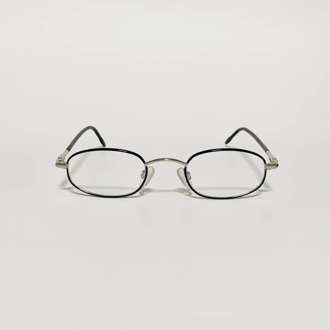 956 데드스탁 빈티지 블랙 실버 슬림 메탈 안경테 미니멀 오벌 데일리  상품이미지1