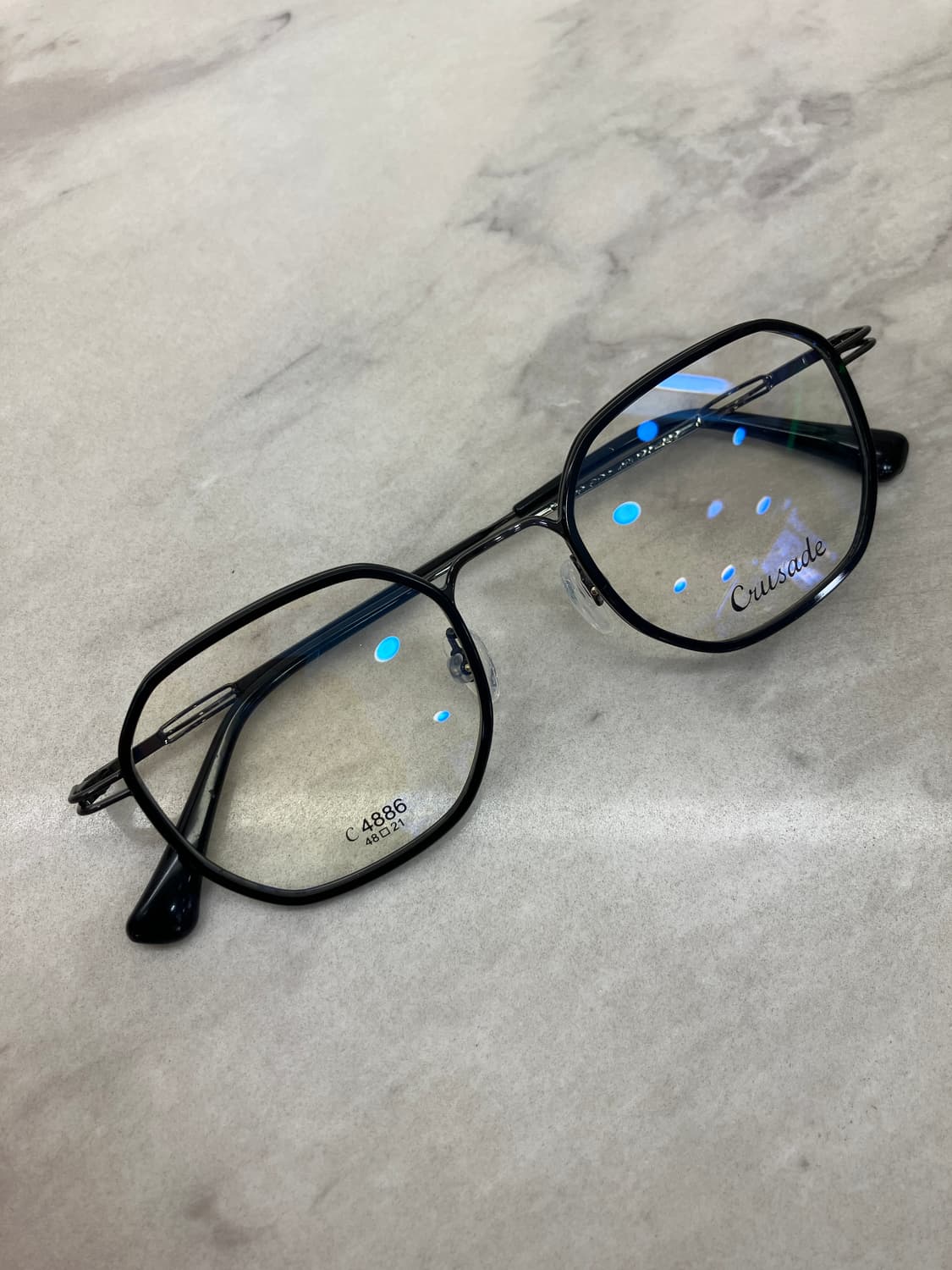 크루세이드 Crusade 올블랙 솔텍스 소프트 스퀘어 메탈테 안경 상품이미지1