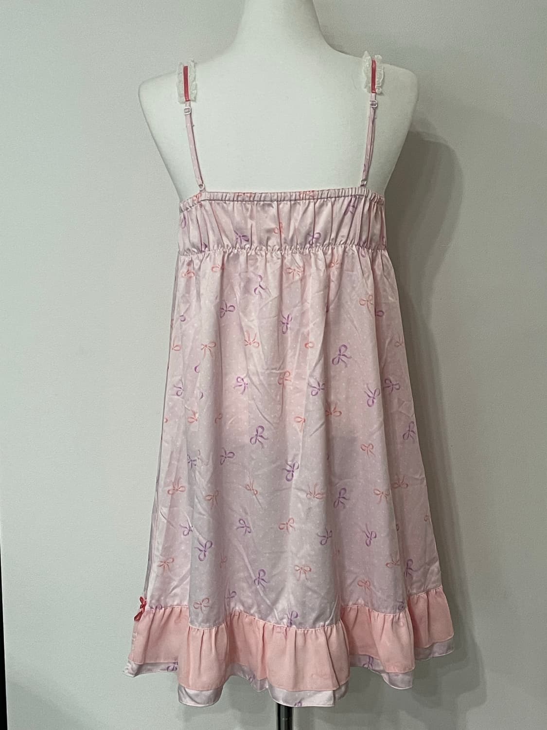 히메갸루 핑크 레이스 슬립 원피스 파자마 룸웨어 홈웨어 상품이미지3