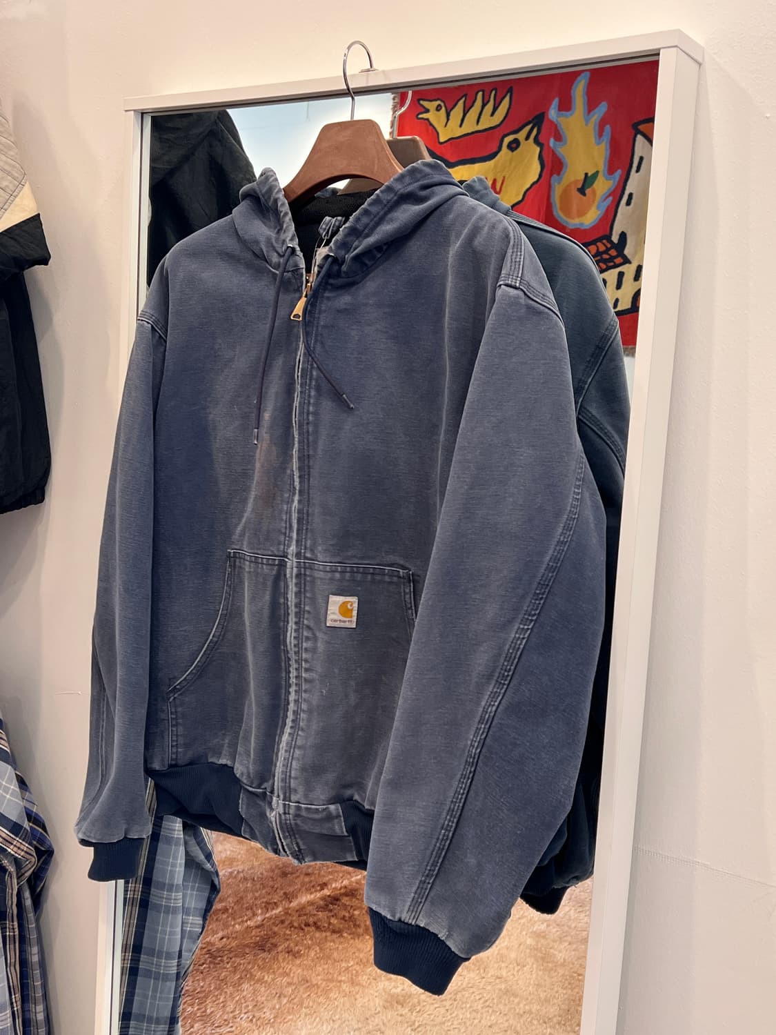 00s Carhartt 칼하트 덕 액티브 페이딩 후드 워크 자켓 상품이미지1