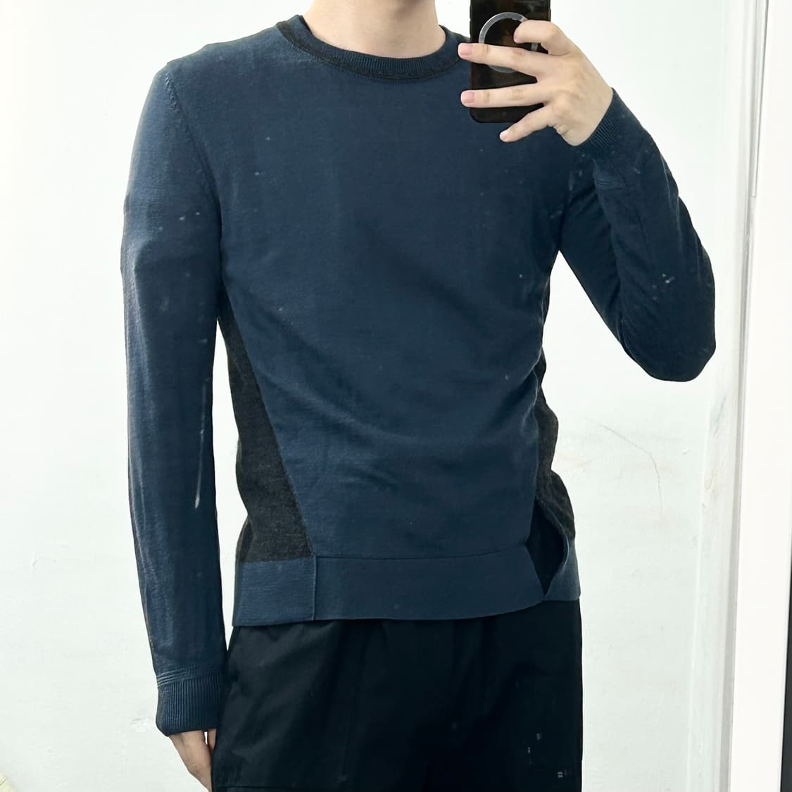 우영미 투톤 니트 상품이미지3