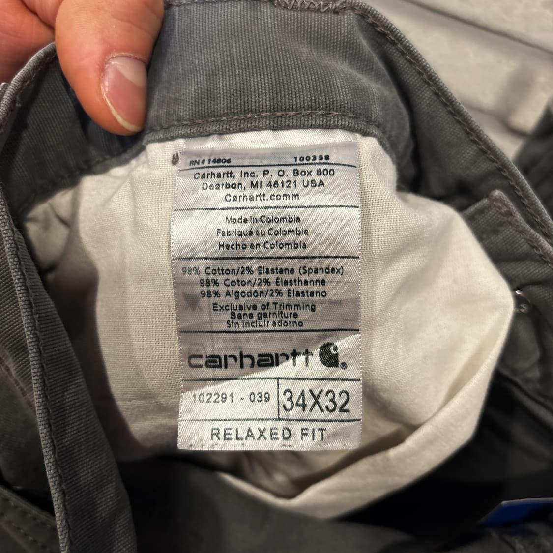 칼하트 워크 카펜터 코튼팬츠 사이드포켓 디테일 차콜 상품이미지10