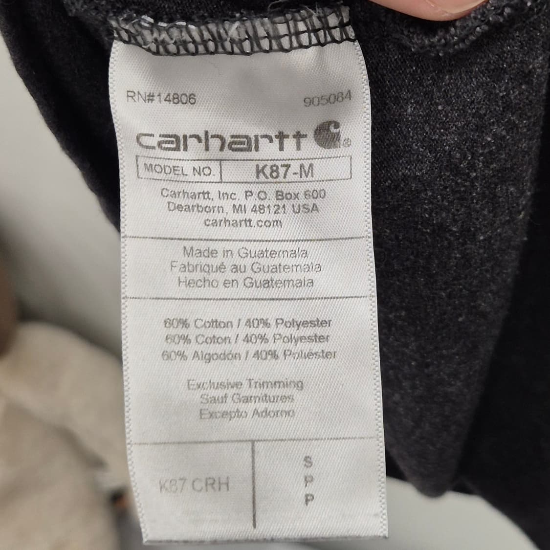 칼하트 K87-M 루즈핏 포켓 반팔티 S 상품이미지5