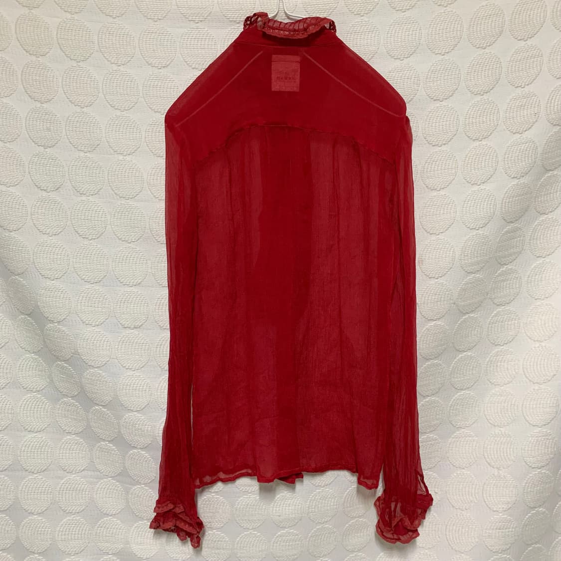 돌체앤가바나 레드 실크 레이스 시스루 셔츠 상품이미지5