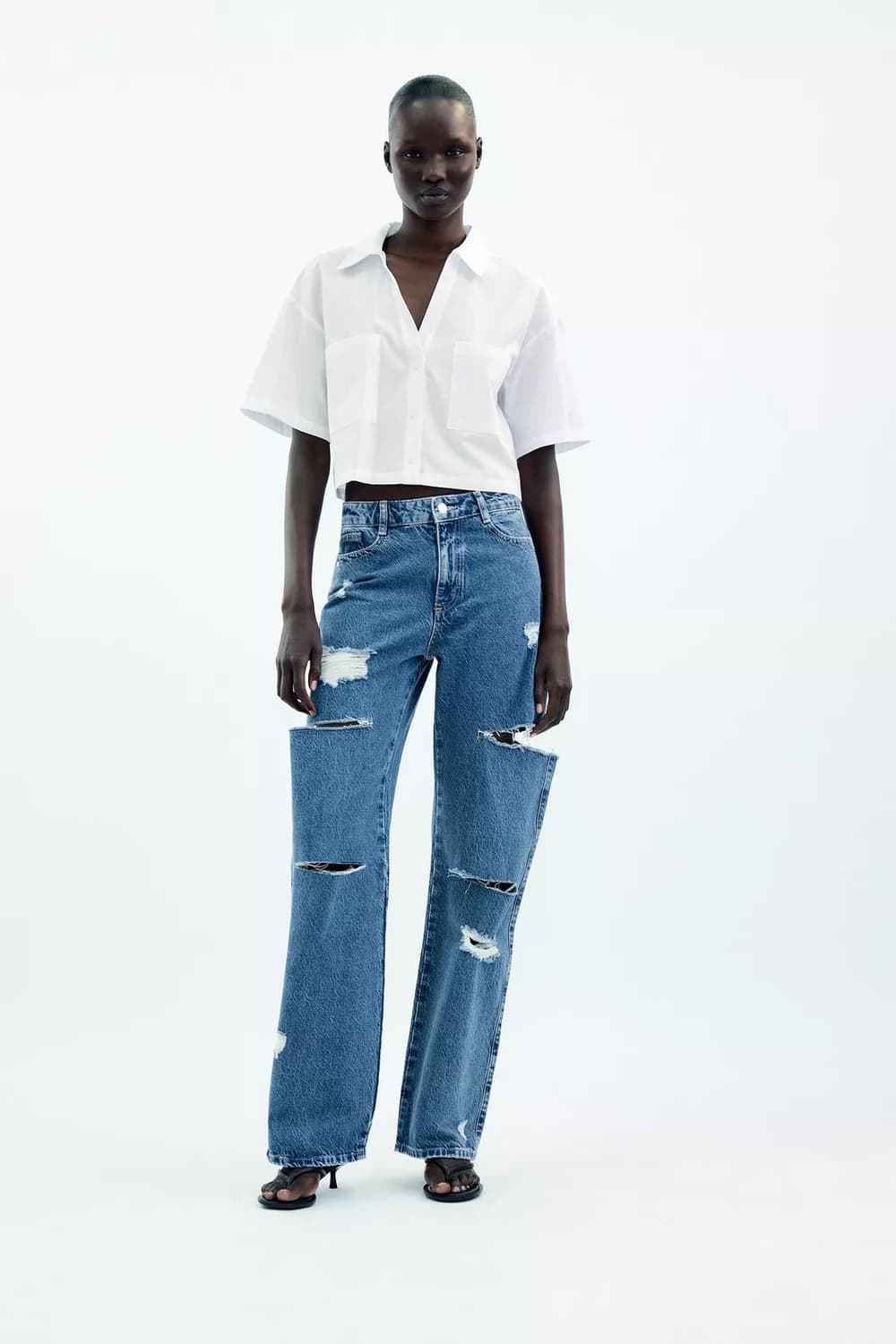 zara 자라 컷아웃 스트레이트 데님진 상품이미지1