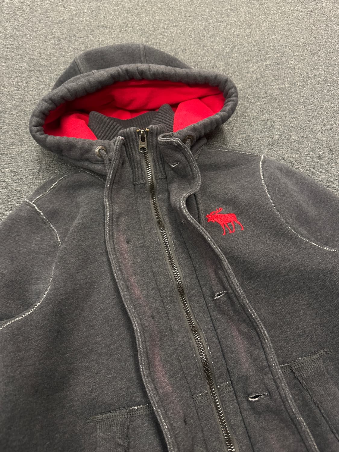 M) 아베크롬비 무스 로고 버튼 후드집업 상품이미지8