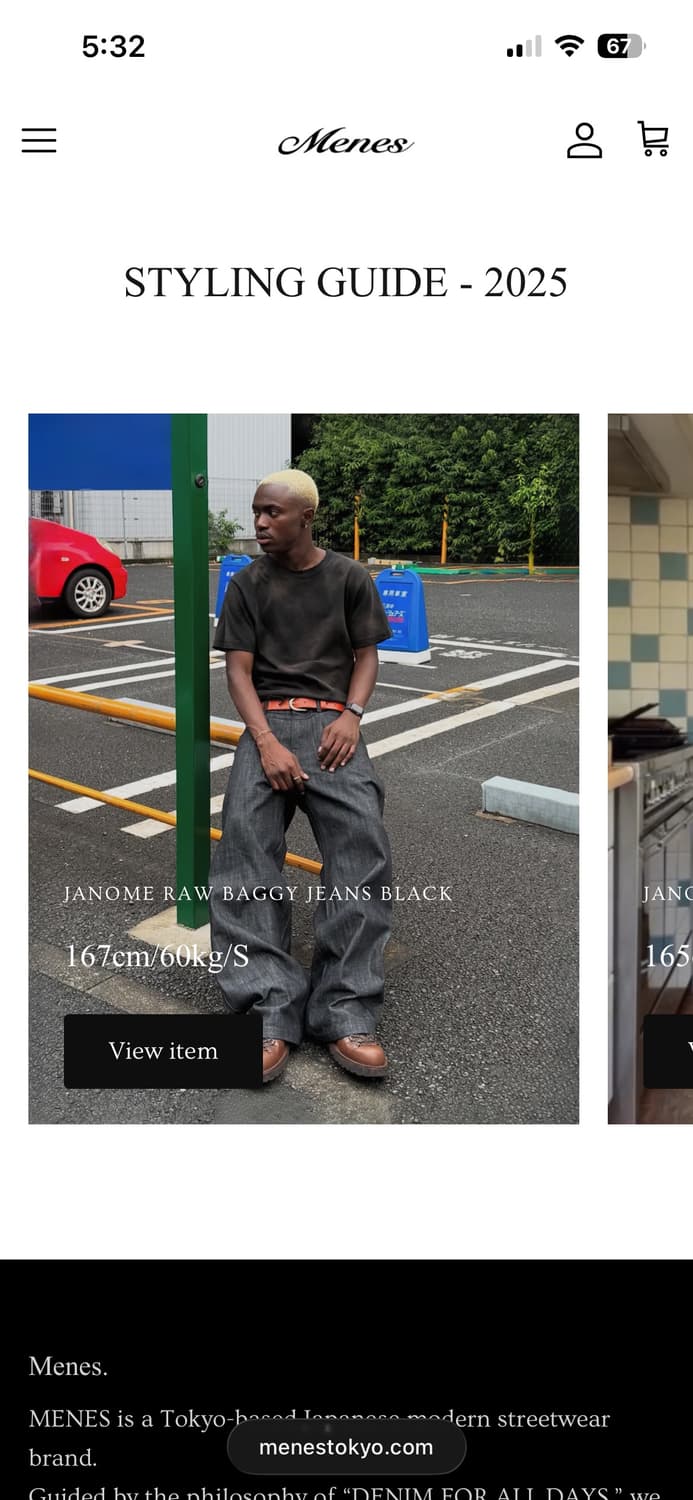 menes(🇯🇵일본 브랜드) 배기진 블랙 상품이미지2