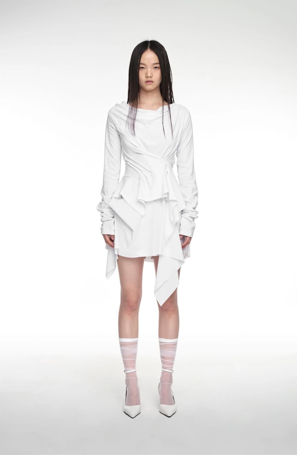 나체 flow draping shorts ivory 상품이미지1
