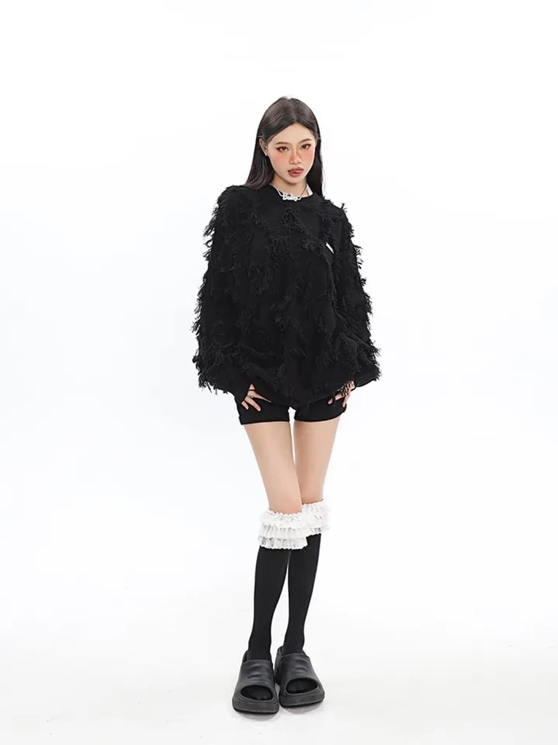 오버핏 블랙 니트 XL 상품이미지2