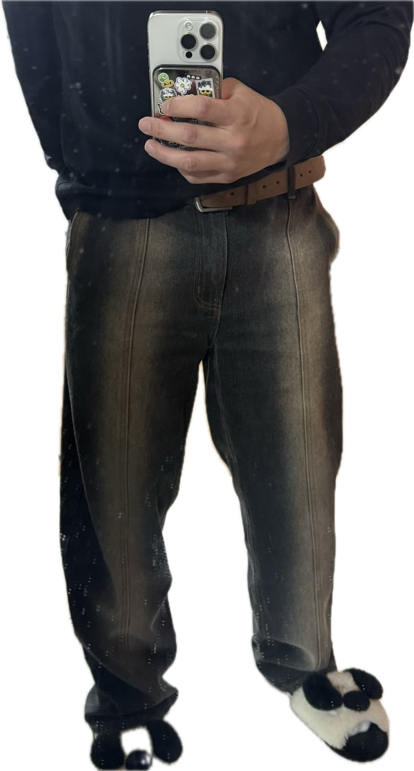 워싱 블랙진 상품이미지1