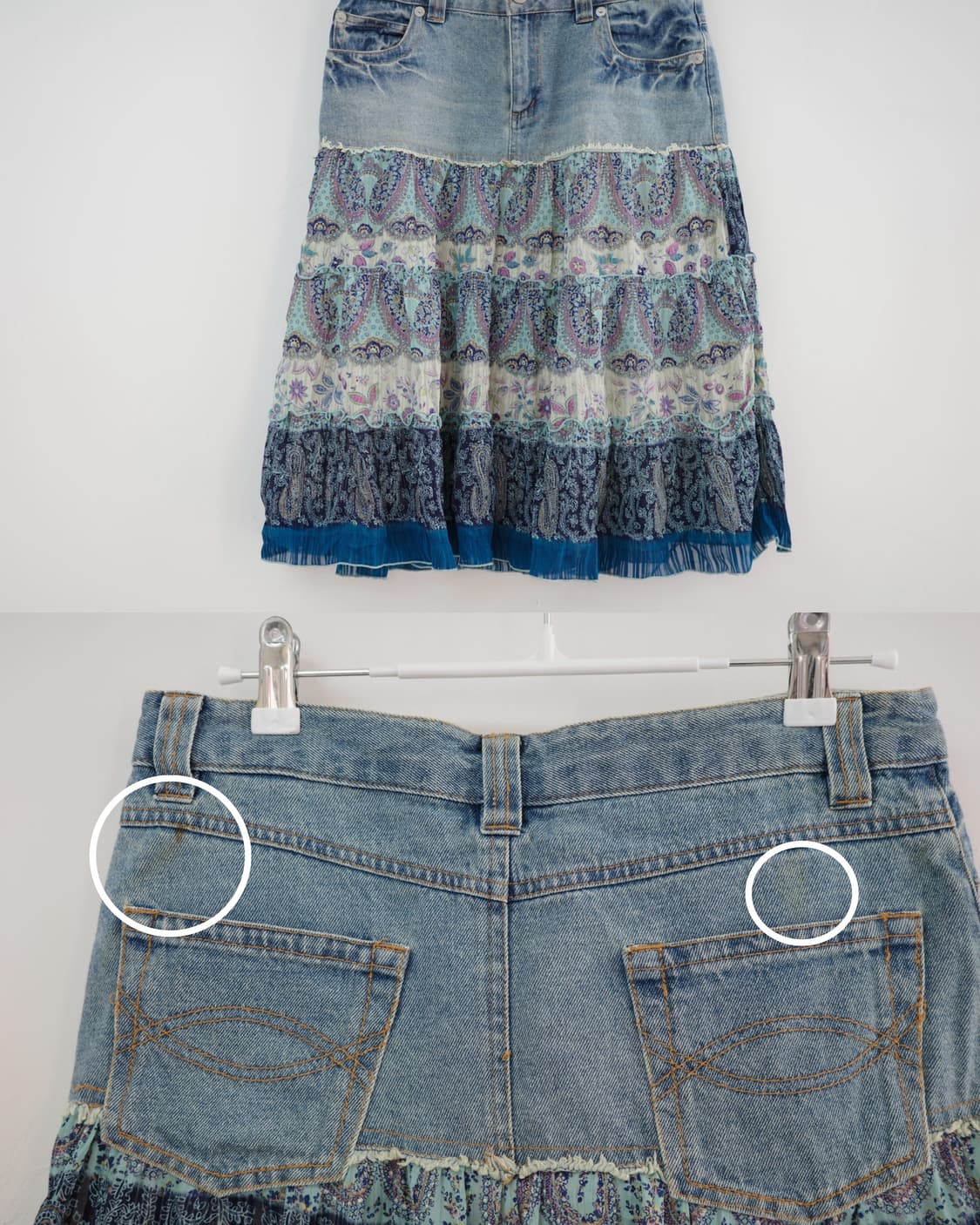  Vintage flower denim skirt 상품이미지3