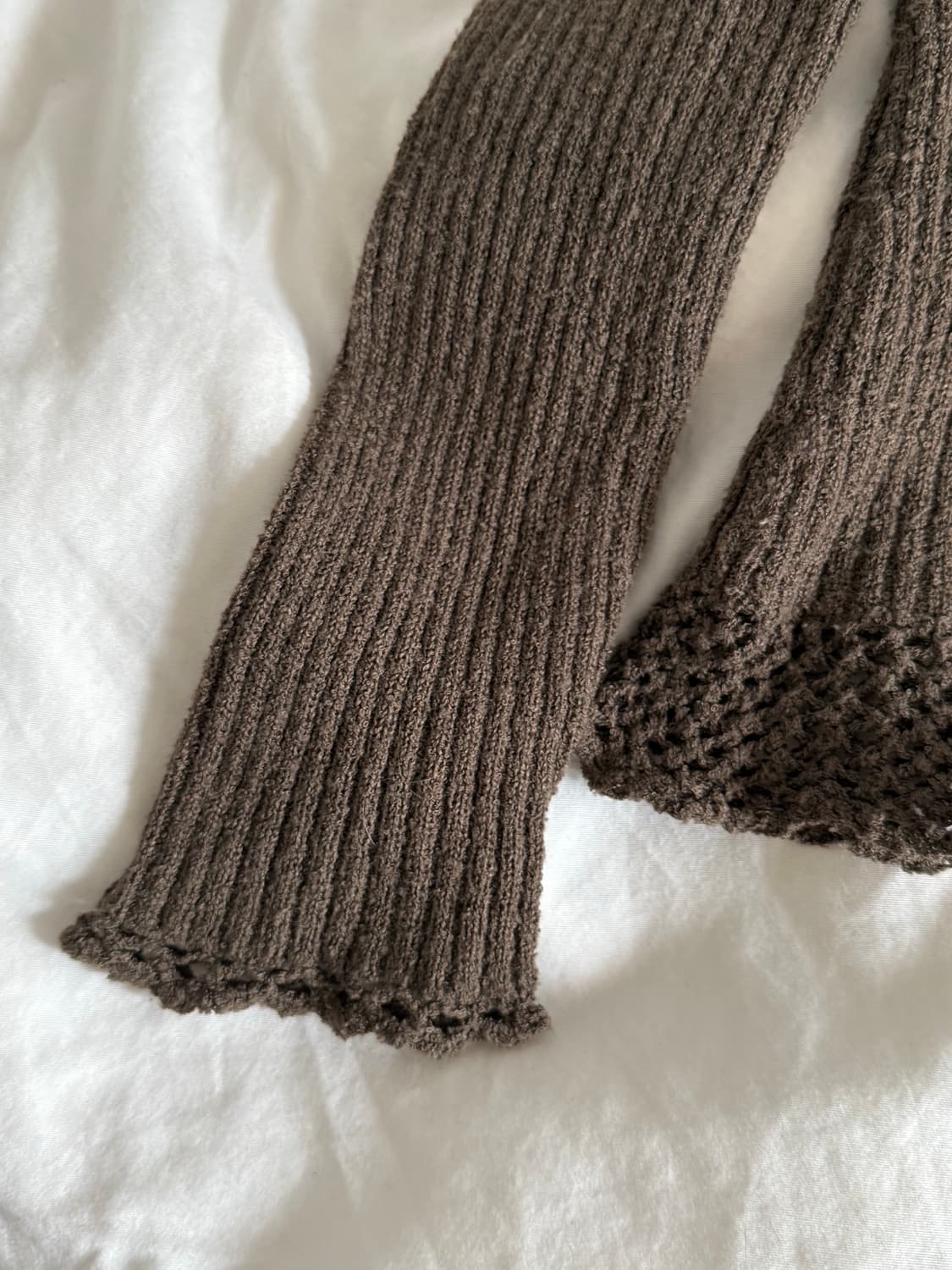 빈티지 브라운 비즈 러플 니트 상품이미지5