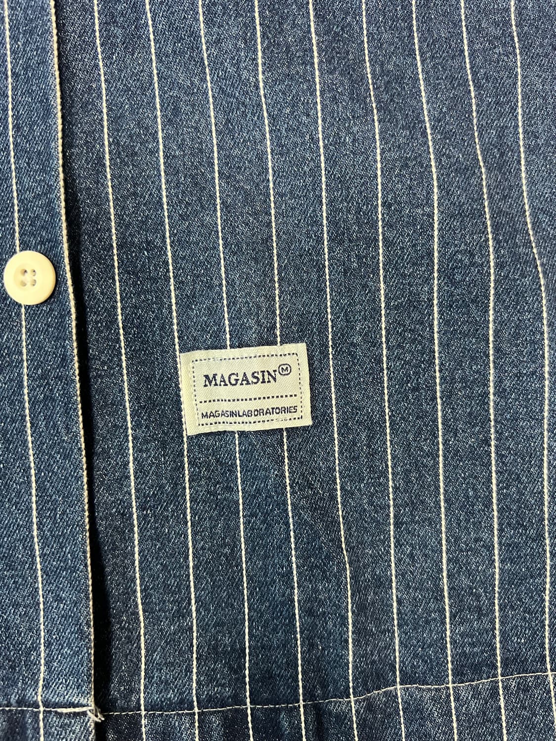 빈티지 스트라이프 데님 반팔셔츠 상품이미지4