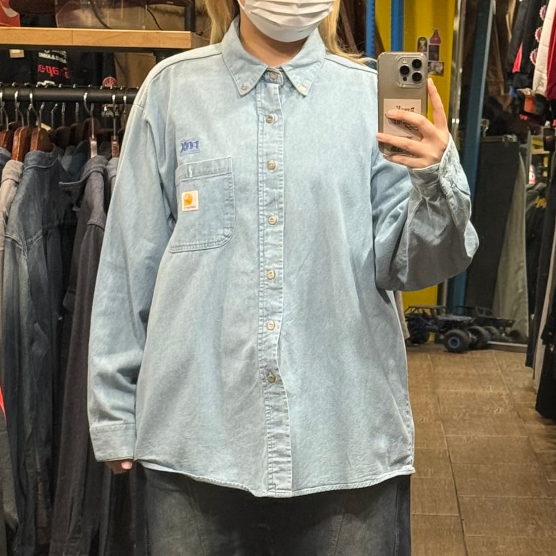 [HI] 칼하트 긴팔 데님셔츠 스카이블루 상품이미지1