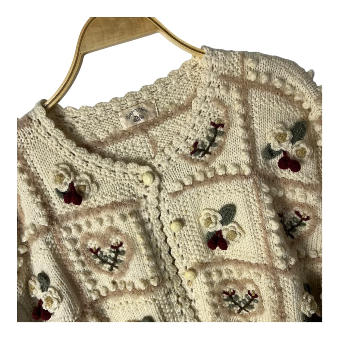 [JPN] 빈티지 모리걸 폼폼 꽃 가디건 상품이미지3