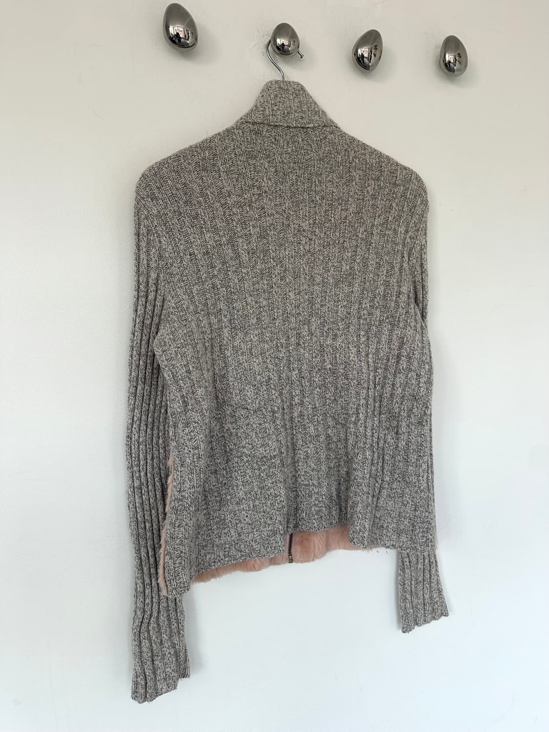 ma.ka.oi ITALY 베이비핑크 퍼 니트 집업 상품이미지5