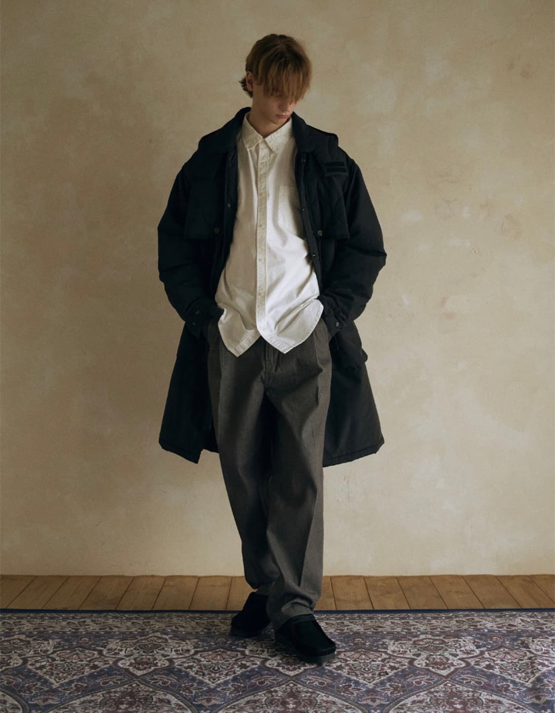 맥우드건 5308 롱기장 블랙 사파리 야상 패딩점퍼 자켓 오버핏 상품이미지5