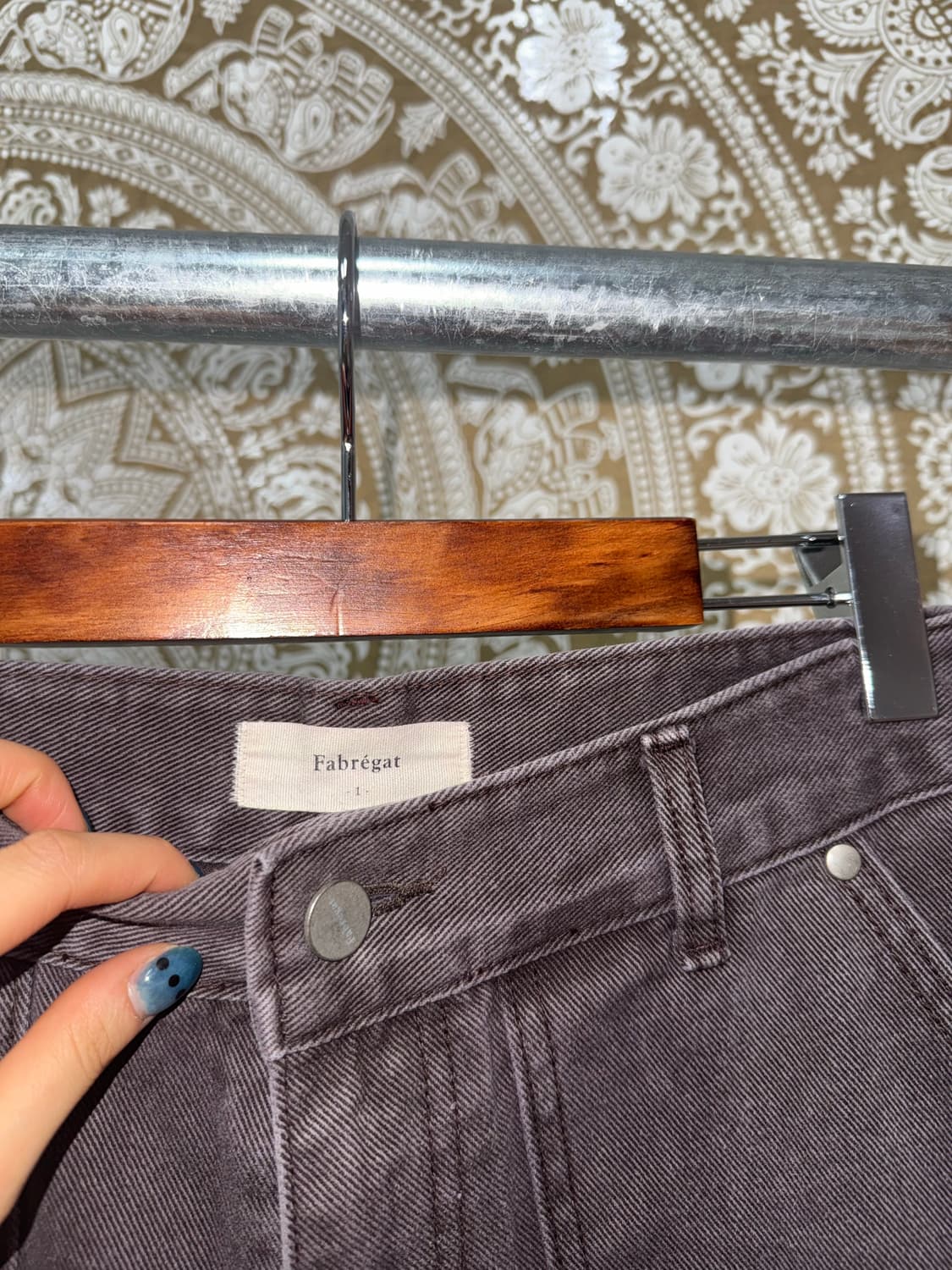 빈티지 퍼플 코튼 카펜터 퍼티그 팬츠  상품이미지5