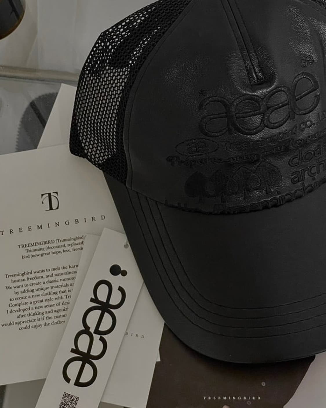 트리밍버드 x aeae web logo mesh cap 상품이미지1