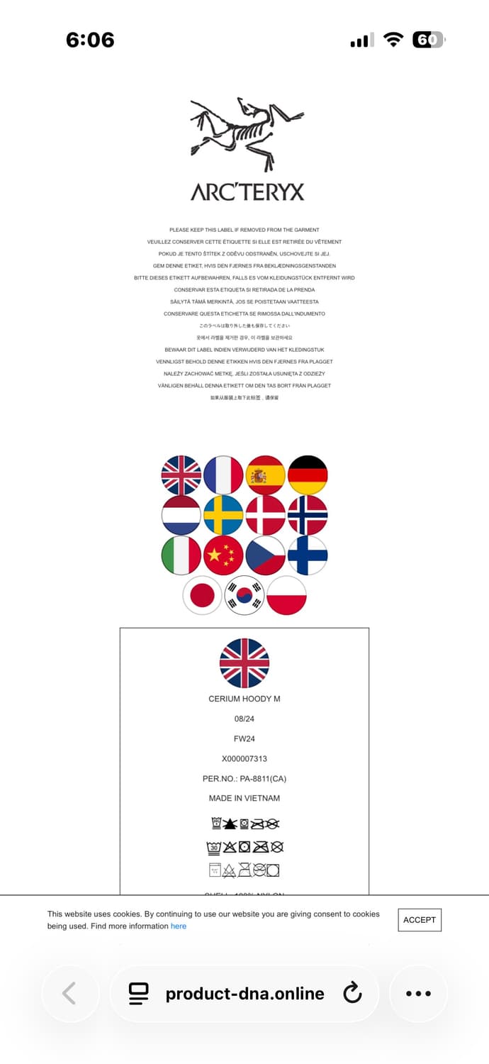 (국내매장판) 아크테릭스 세륨 후디 블랙 상품이미지5