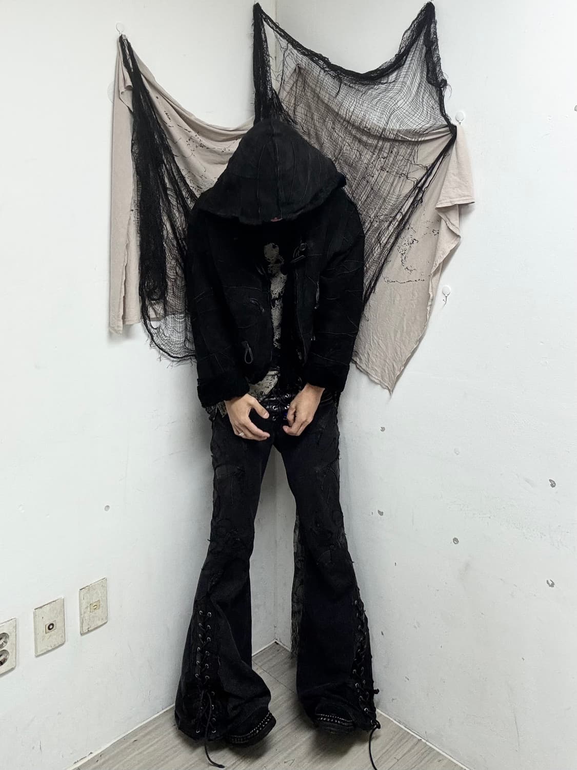 Rough Leather Sheep Fur Trimming over-Ho 상품이미지3