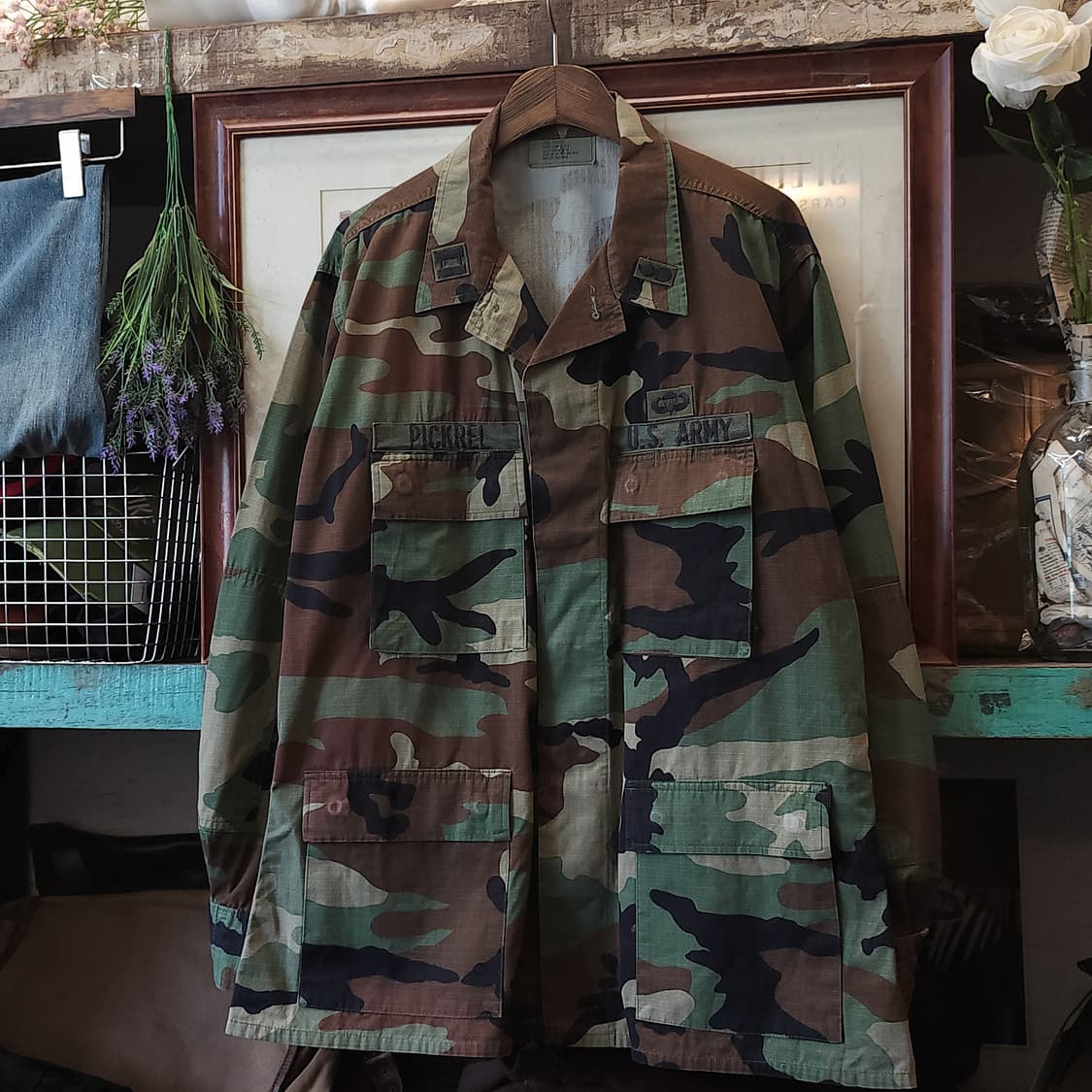 90s 미군 BDU 카모셔츠 우드랜드 라지 래귤러 상품이미지2