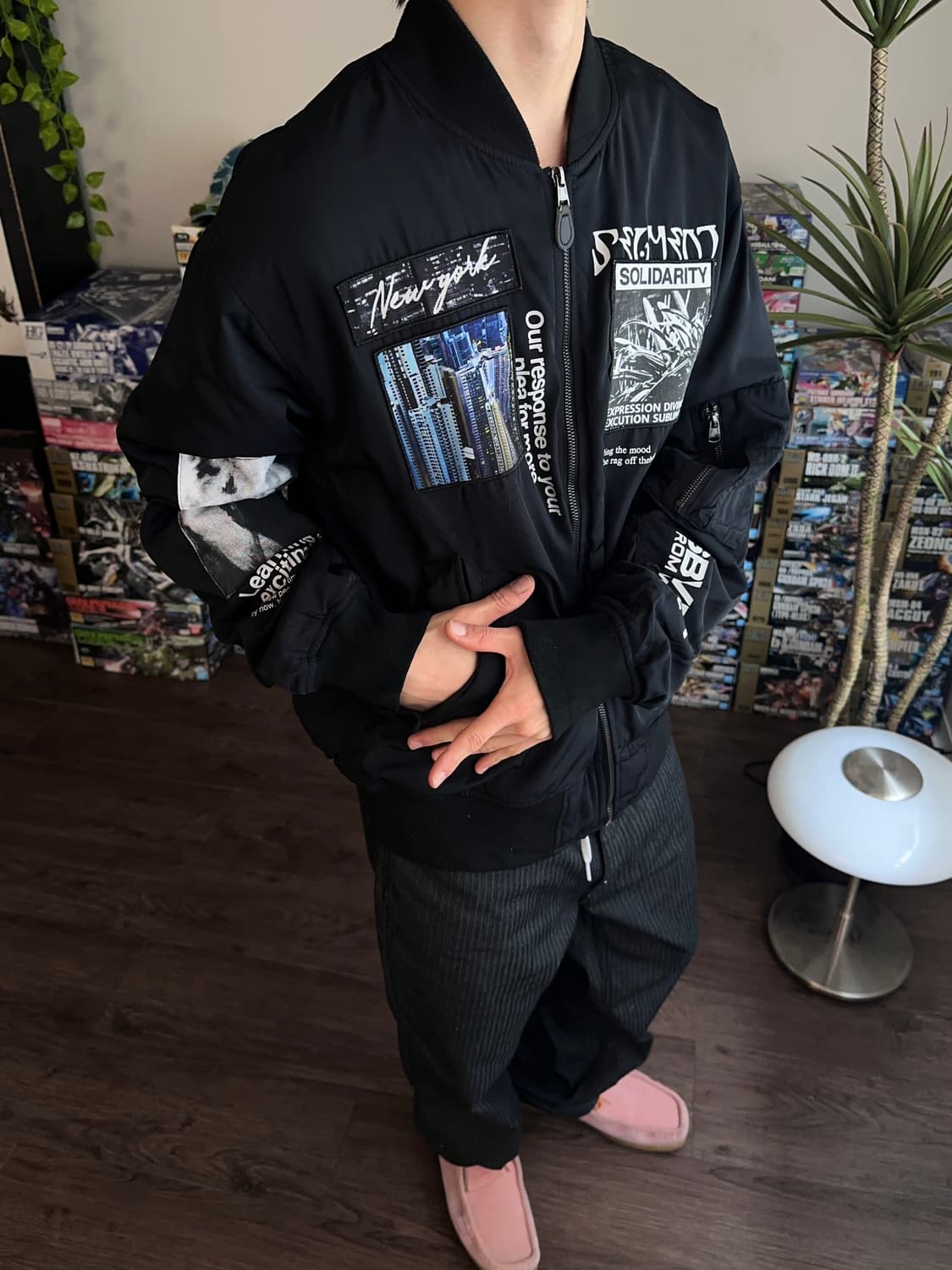 SQUC 러프 그래픽 플라이트 자켓 상품이미지3