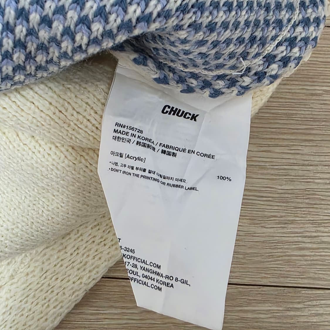 chuck) 무신사 시그니처 아가일 크롭 아이보리 크림 로맨틱빈티지가디건 상품이미지3