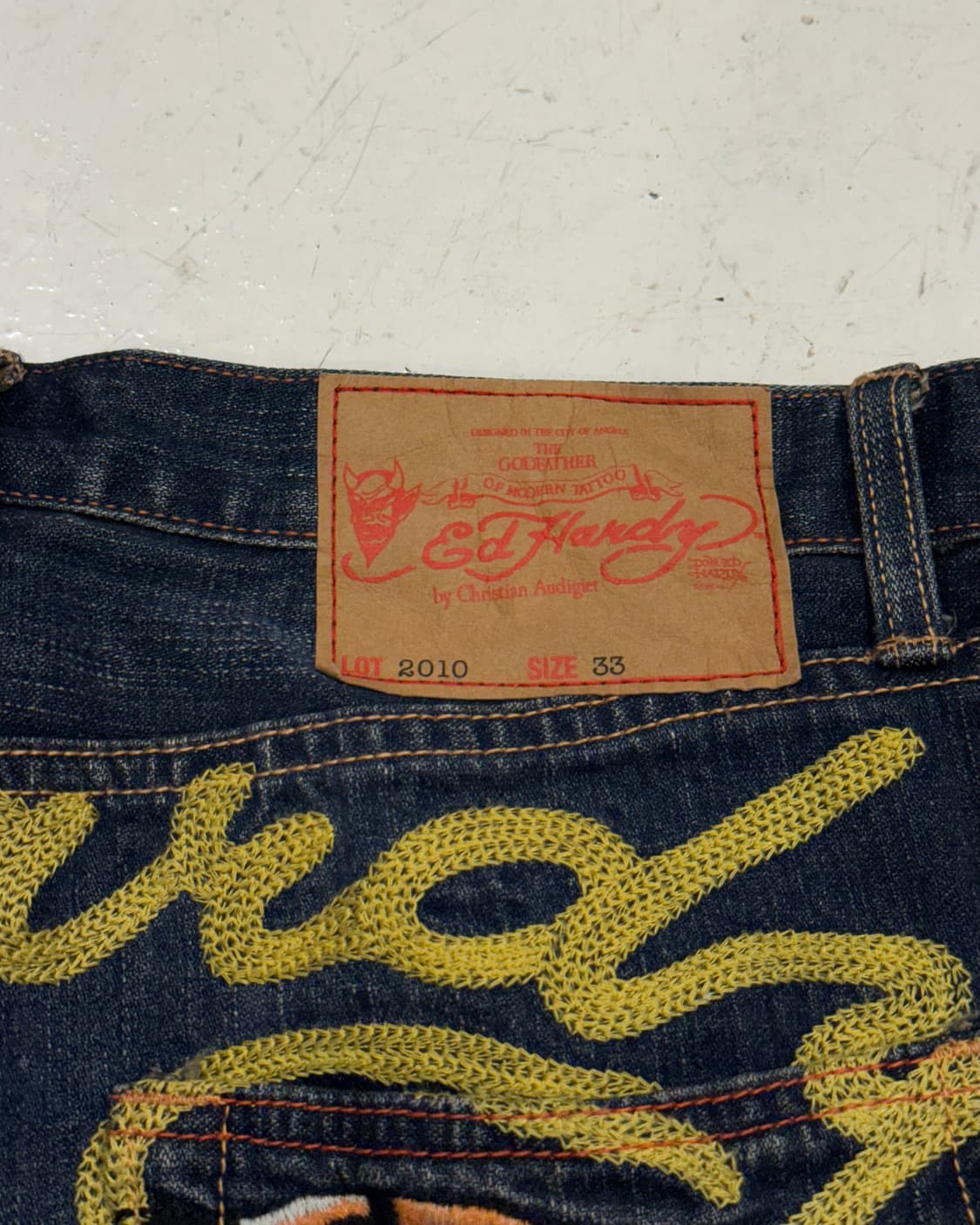 에드하디 호랑이자수 워싱 데님팬츠 상품이미지3