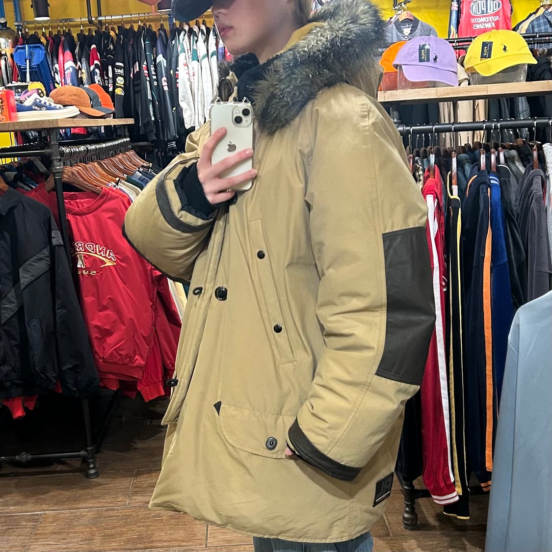 [HI] 폴로 진스 하프 패딩 베이지 상품이미지4