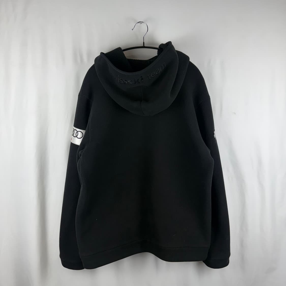 110) 데상트 아우디 스위스 스키 플리스 후드집업 블랙 상품이미지6